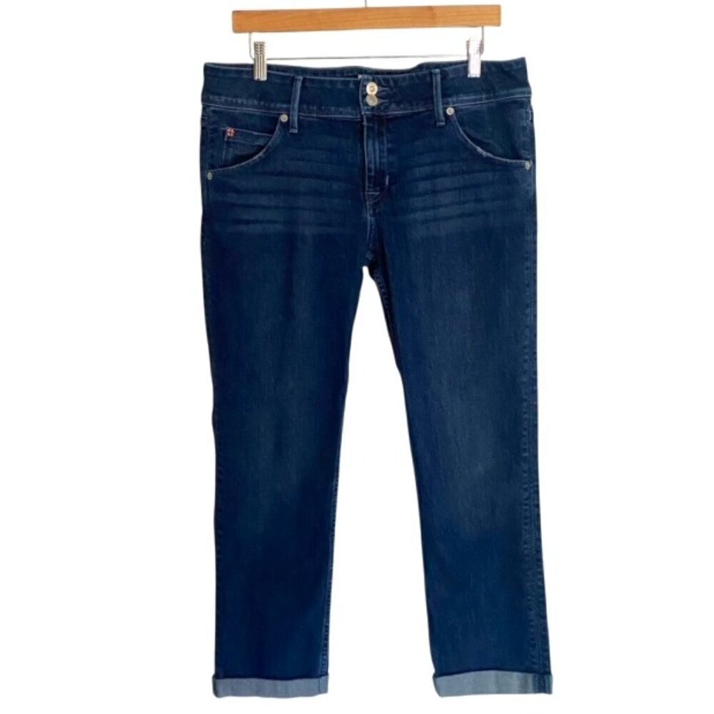 Hudson Collin Midrise Straight Crop Jeans 31